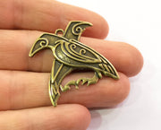 2 Bird Charms Antique Bronze Plated Charms (34x32mm) G19809