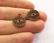 10 Eye Charms Antique Copper Plated Charms (18x15mm) G19465