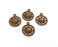 10 Sun Charms Antique Copper Plated Charms (20x16mm)  G19466