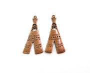 2 Copper Tepee Charms Antique Copper Plated Charms (51x21mm)  G19476