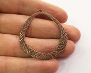 2 Copper Charms Double sided Antique Copper Plated Charms (45x48mm)  G19479