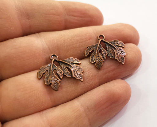 8 Leaf Charms Antique Copper Plated Charms (19x22mm) G19481