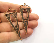 2 Copper Charms Antique Copper Plated Charms (65x25mm)  G19485
