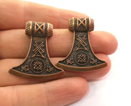 Hatchet Charms Antique Copper Plated Charms (36x34mm)  G19491