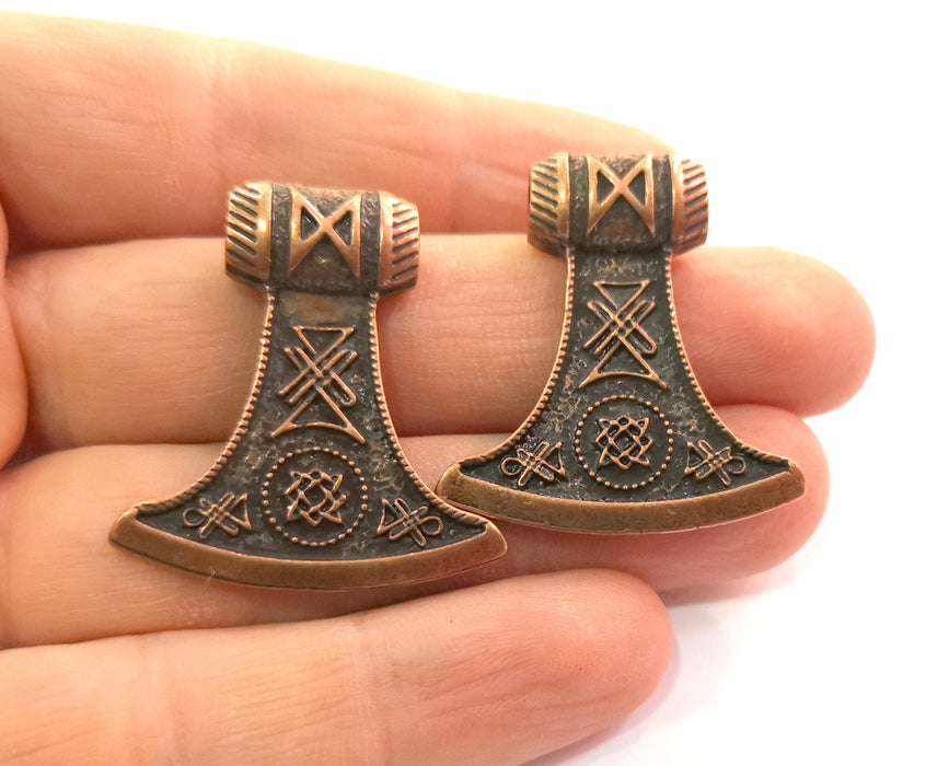 Hatchet Charms Antique Copper Plated Charms (36x34mm)  G19491