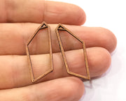 8 Frame Bezel Charms Antique Copper Plated Charms (37x14mm) G19493