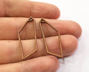 8 Frame Bezel Charms Antique Copper Plated Charms (37x14mm) G19493