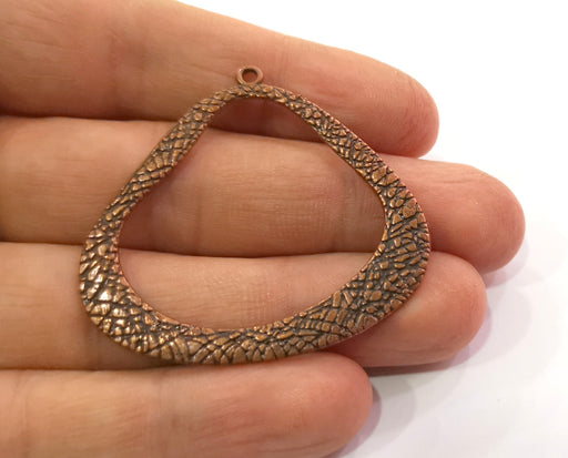 2 Copper Charms Double sided Antique Copper Plated Charms (45x48mm)  G19496