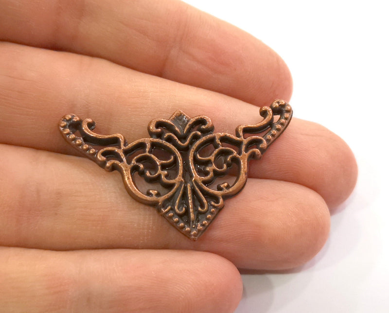 2 Copper Charms Antique Copper Plated Charms (25x43mm)  G19501