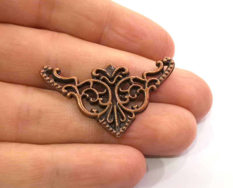 2 Copper Charms Antique Copper Plated Charms (25x43mm)  G19501