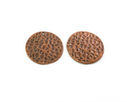 2 Hammered Charm Tag Antique Copper Plated Brass (20mm) G19503