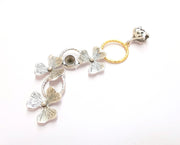 Flowers Pendant Blank Resin Bezel Mosaic Mountings Antique Silver and Gold Plated Brass (104x40mm)( 7mm Bezel Inner Size)  G19880