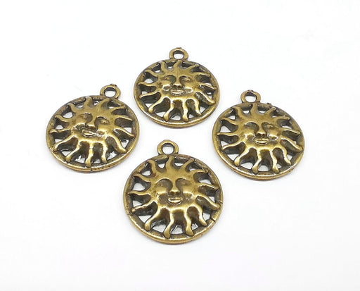 5 Sun Charms Antique Bronze Plated Charms (19x16mm)  G19885