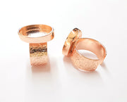 Rose Gold Ring Blank Base Bezel Settings Rose Gold Cabochon Base Mountings Adjustable Resin Ring (18x13 mm Blank)  G19921