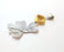 Monstera Leaf Pendant Blank Resin Bezel Mosaic Mountings Antique Silver and Gold Plated Brass (75x38mm)(10x10mm Bezel Size)  G19929