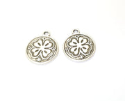 4 Clover Charms Antique Silver Plated Charms (23x20mm)  G19552