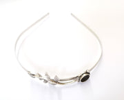 Branch Leaves Crown Headband Base Blanks Circlet Settings Antique Silver Plated Brass Adjustable (10mm Bezel Size)  G19578
