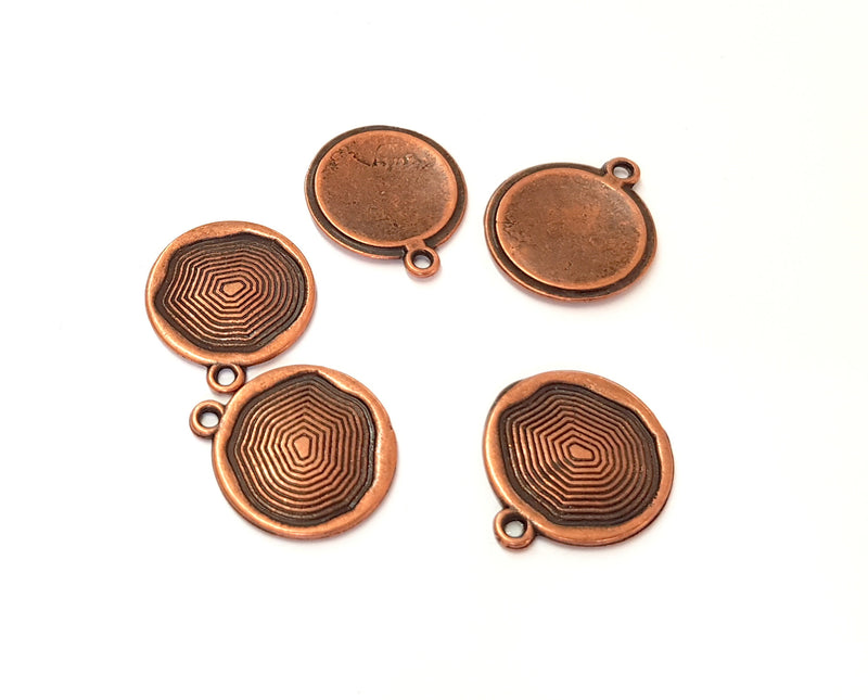 5 Copper Charms Antique Copper Plated Charms (23x19mm)  G19611