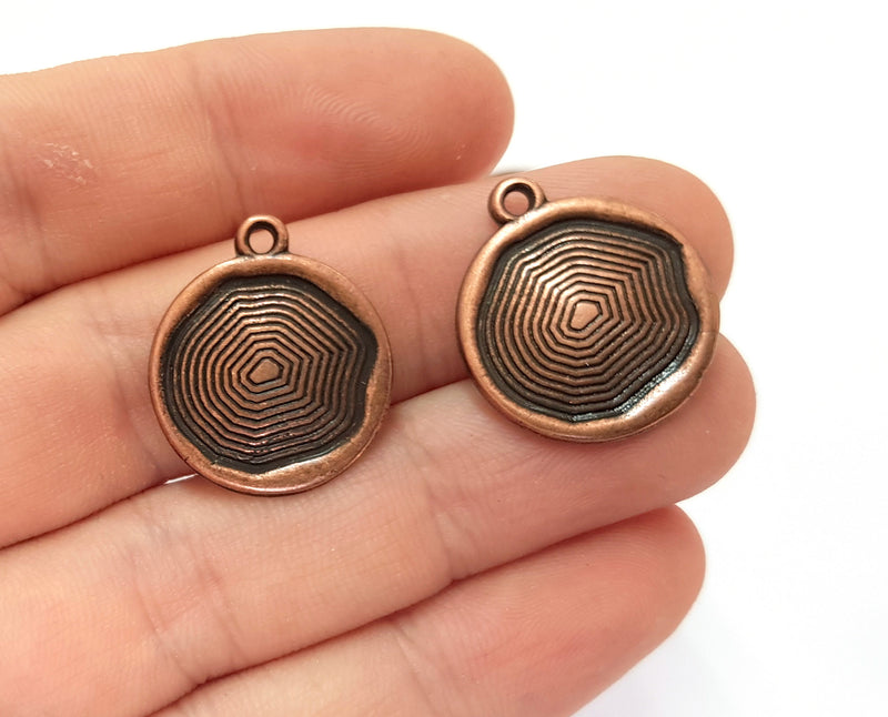 5 Copper Charms Antique Copper Plated Charms (23x19mm)  G19611