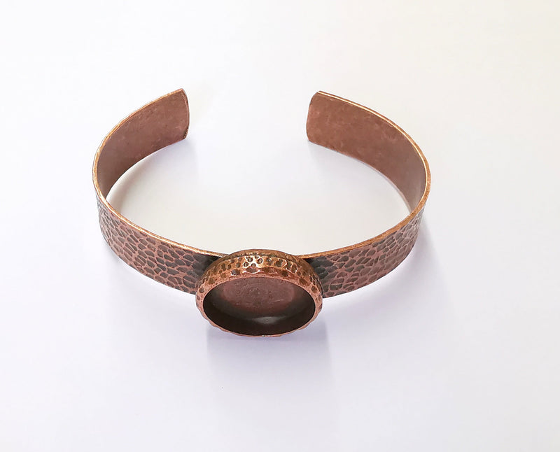 Bracelet Blank Resin Bangle Dry Flower inlay Blank Cuff Bezel Glass Cabochon Base Hammered Adjustable Antique Copper (20mm ) G20040