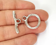 Branch Shape Toggle Clasps 4 sets Antique Silver Plated Toggle Clasp Findings 23x19mm+28x9mm  G19637