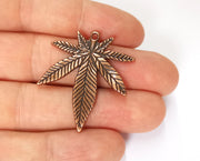 2 Leaf Charms Antique Copper Plated Charms (38x32mm) G19638