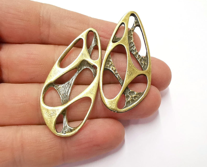 2 Antique Bronze Charms Antique Bronze Plated Charms (53x23mm)  G20046