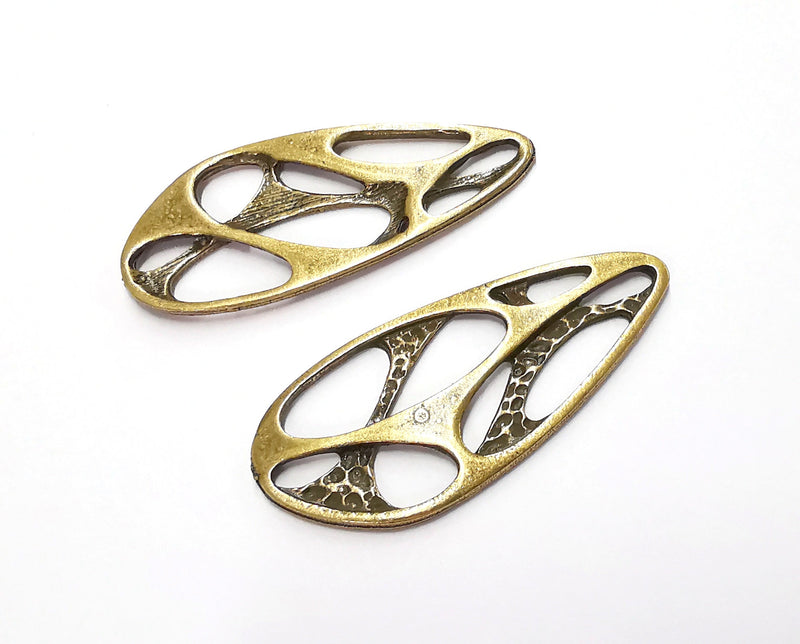 2 Antique Bronze Charms Antique Bronze Plated Charms (53x23mm)  G20046