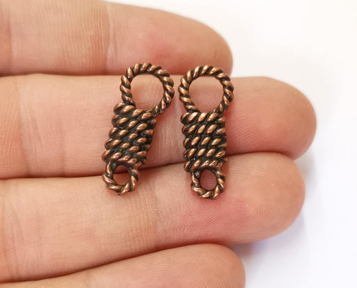 4 Bales of Rope Charms Connector Antique Copper Plated Charms (25x10mm) G19648