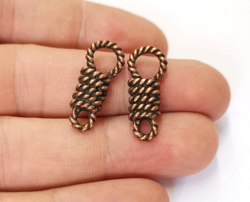 4 Bales of Rope Charms Connector Antique Copper Plated Charms (25x10mm) G19648