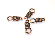 4 Bales of Rope Charms Connector Antique Copper Plated Charms (25x10mm) G19648