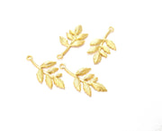 5 Leaf Charms Gold Plated Charms (30x15mm)  G19653