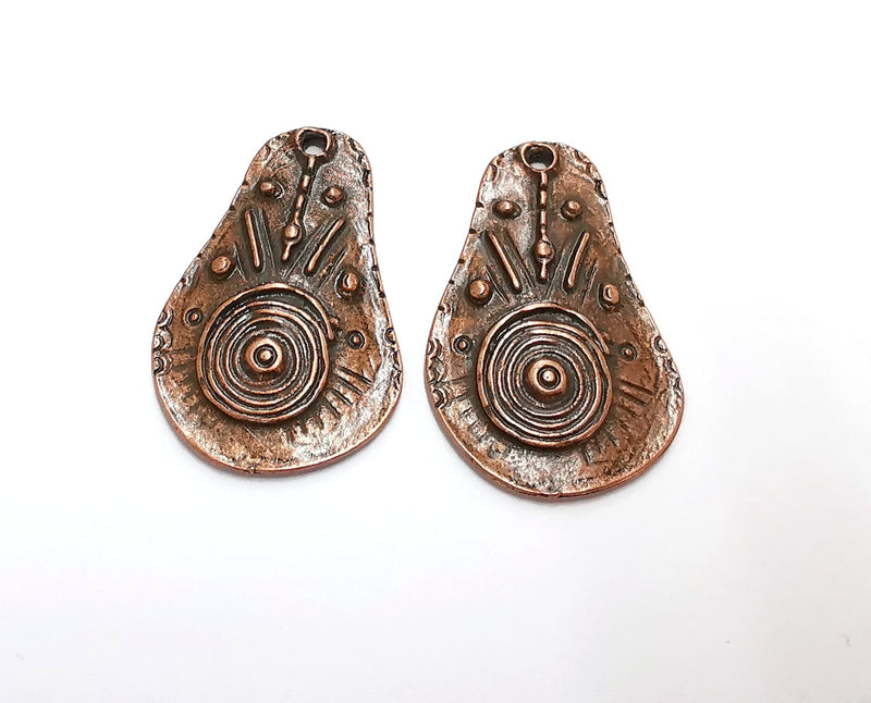 2 Copper Charms Antique Copper Plated Charms (43x27mm)  G20076