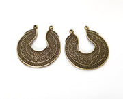 2 Antique Bronze Charms Connector Antique Bronze Plated Charms (37x34mm)  G19664