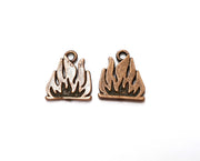 6 Flame Charms Antique Copper Plated Charms (18x15mm)  G19668