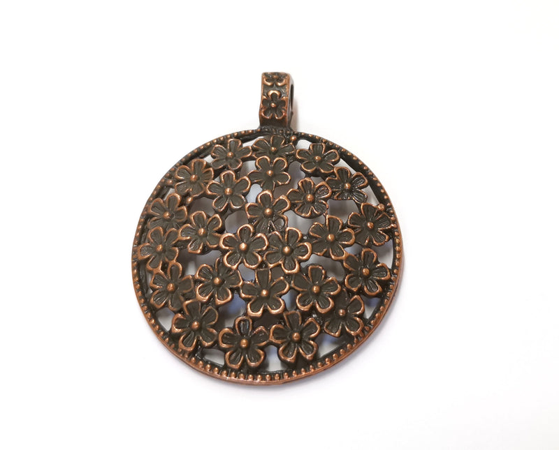 Flower Pendant Antique Copper Plated Pendant (54x42mm)  G19669
