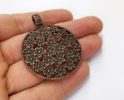 Flower Pendant Antique Copper Plated Pendant (54x42mm)  G19669