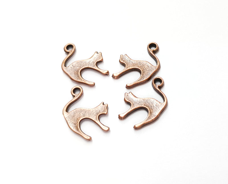 10 Cats Charms Antique Copper Plated Charms (19x13mm)  G19678