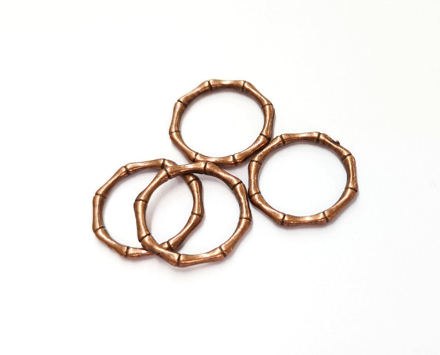 10 Bone Shape Circle Charm Connector Antique Copper Plated Charms  (21 mm)  G19682