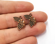 6 Rainbow Charms Antique Copper Plated Charms (12x19mm) G19684