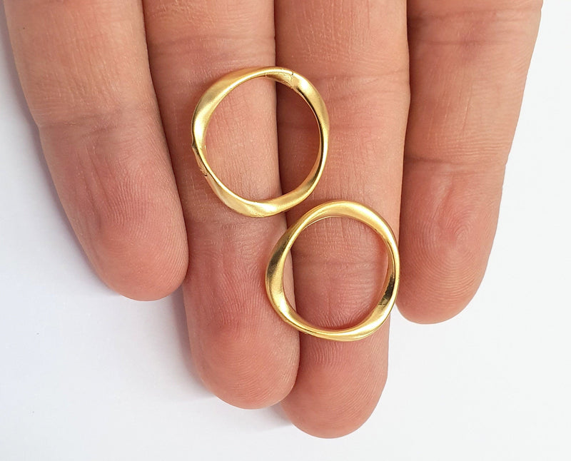 5 Circle Charm Connector Gold Plated Charms  (21 mm)  G19688