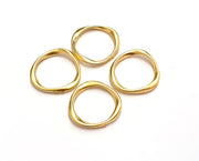 5 Circle Charm Connector Gold Plated Charms  (21 mm)  G19688