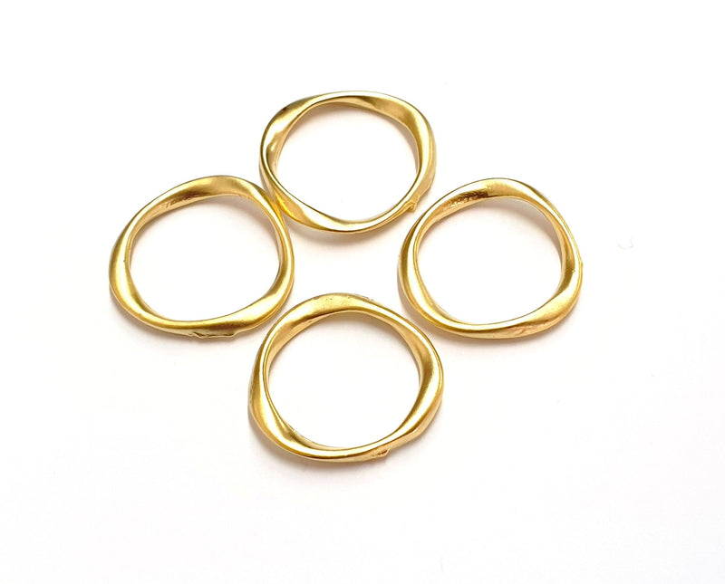 5 Circle Charm Connector Gold Plated Charms  (21 mm)  G19688