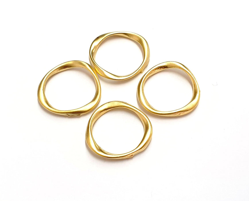 5 Circle Charm Connector Gold Plated Charms  (21 mm)  G19688