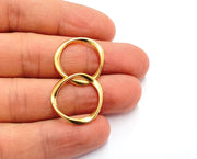 5 Circle Charm Connector Gold Plated Charms  (21 mm)  G19688