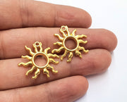 4 Sun Charms Gold Plated Charms (24x23mm)  G19697
