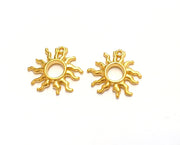 4 Sun Charms Gold Plated Charms (24x23mm)  G19697