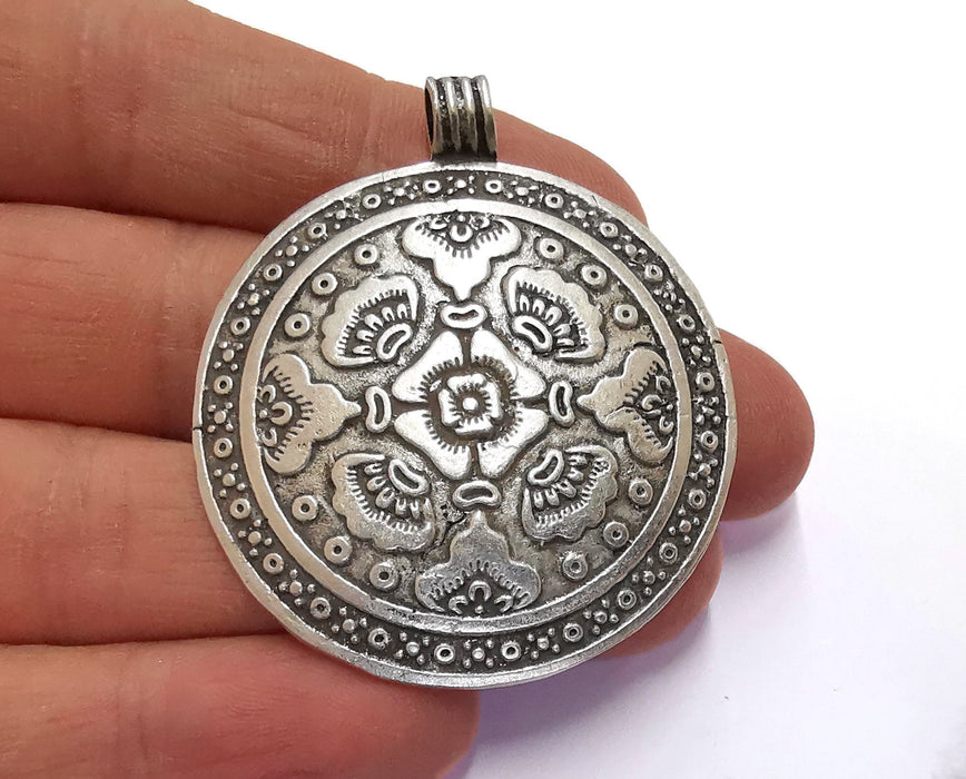 Silver Pendant Antique Silver Plated Pendant (52x45mm)  G20093