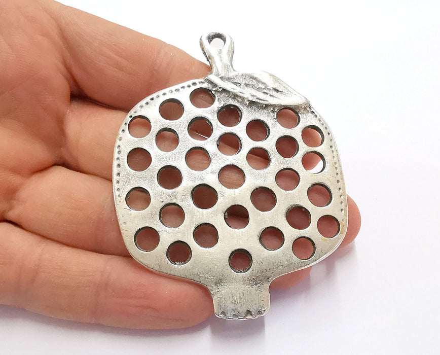 Pomegranate Silver Pendant Antique Silver Plated Pendant (79x60mm)  G20104