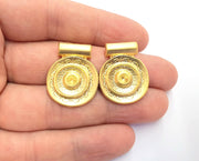 2 Gold Charms Gold Plated Charms (27x22mm)  G19722